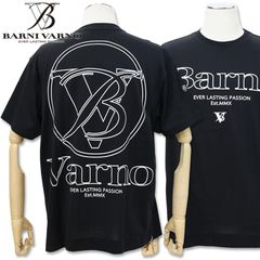 バーニヴァーノ 天竺 ロゴプリント 半袖 Tシャツ LL ブラック BARNI VARNO BSS-OTH5236-09 春夏 25SS