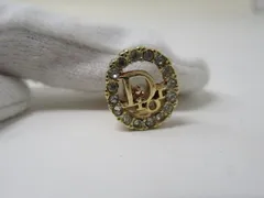 ◆Dior ディオール　イヤリング　ゴールド系　ラインストーン　片耳のみ　中古◆11695★