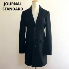 訳あり ジャーナルスタンダード 黒 チェスターコート S ウール混