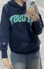 StussyXchampion リバースウィーブ フード付きTシャツ