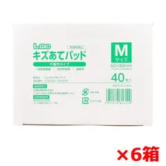 救急絆創膏 日進医療器 エルモ キズあてパッド 不織布タイプ 滅菌済 Mサイズ 40枚入り X6箱