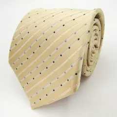 コムサメン ブランド ネクタイ ストライプ柄 シルク 日本製 未使用タグ付 PO  メンズ ベージュ COMME CA MEN 【中古】