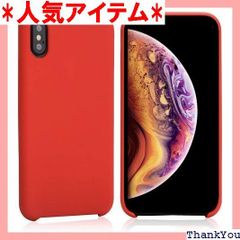 40s iPhoneXS ケース シリコン 薄型 軽量 耐衝撃 iPhoneケース XS スマホケース Qi対応 ワイヤレス充電 シリコン素材 赤 レッド 35
