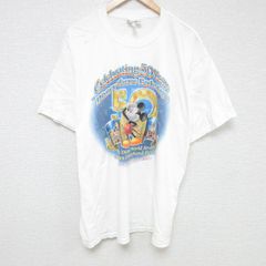 XL/古着 半袖 ビンテージ Tシャツ メンズ 00s ディズニー ミッキー 大きいサイズ クルーネック 白 ホワイト 25jul07 中古