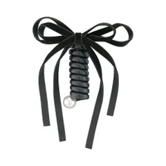 ★数量限定セール対象★ ポニーフック（コイルアップ） ダブルベロアリボン HCF0219-BK（ブラック）