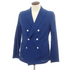 【中古】ブリッラ ペル イル グスト Brilla per il gusto シアサッカーコットン ダブルジャケット ブルー【サイズＬ】【メンズ】