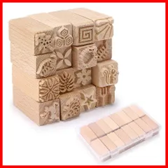 (16本セット) 違い模様 ハンドローラー 粘土印花ツール 陶芸用品 木製 型 印花 道具 粘土 陶芸 Sumnacon