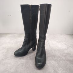 Hawkins　ホーキンス　Y2k ロングレザーブーツ　24cm ブラック　サイドジップ　レザーブーツ