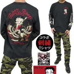 エドハーディー ベティーブープ Tシャツ/ロンT ベティブープ コラボ ED HARDY BETTY BOOP メンズ/レディース/ユニセックス ed hardy ラブキル/スカル 長袖 ブラック サイズM-L-XL BED-2501