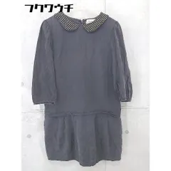 ◇ anatelier アナトリエ シルク混 七分袖 ミニ ワンピース サイズ38 ブラック レディース 【中古】 【1102100008449】