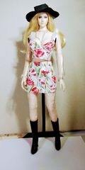 1/6フィギュア服　Gimme gimme 花柄　赤