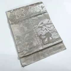 銀地×牡丹・唐草模様　袋帯【B】