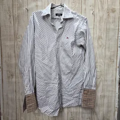 10 S99219 BURBERRY BLACK LABEL バーバリー 長袖 カットソー ストライプ ロゴ 刺繍 38 Mサイズ 三陽商会 衣類 レディース