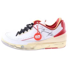 NIKE (ナイキ) ×OFF-WHITE AIR JORDAN 2 RETRO LOW SP DJ4375-106 オフホワイト エアジョーダン2レトロ ローカットスニーカー US10/28cm ホワイト/レッド