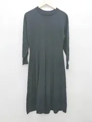 ◇ un dix cors アンディコール 長袖 膝下丈 ワンピース サイズF ネイビー レディース P  【1406110024414】