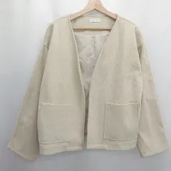 ◇ ⊇ Chillfar チルファー ノーボタン 長袖 ノーカラーコート サイズF アイボリー系 レディース E  【1506300023187】