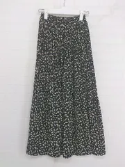 ◇ fifth フィフス 総柄 ロング ギャザー スカート 表記なし ブラック アイボリー系 レディース P  【中古】 【1209090005233】