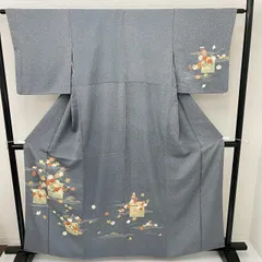 ☆染大島 付下げ小紋 たたき染 薄紫系 共八掛 仕付け糸 美品 正絹☆yy73 お仕立て上がり・中古美品 正絹手染め格子柄紬 上質カジュアル！着