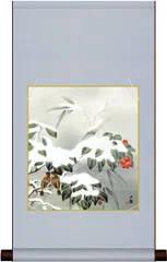 横山大観　　絹本彩色画　　【野の花　あざみ】複製画　　掛軸一幅　150 横山大観 絹本彩色画 【野の花 あざみ】複製画 掛軸一幅 150