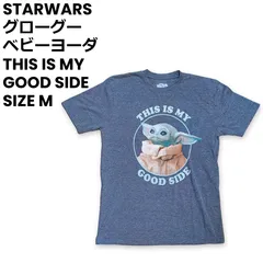 【M】STAR WARS スターウォーズ グローグー ベビーヨーダ THIS IS MY GOOD SIDE ダークグレー Tシャツ【古着】25066