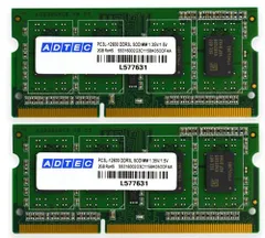 アドテック DOS/V用 DDR3L-1600 SO-DIMM 4GBx2枚組 1.35V ADS12800N