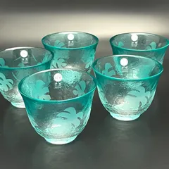 ◼︎新品未使用保管品◼︎【津軽びいどろ】青森県伝統工芸品　グラス　冷茶5客セット