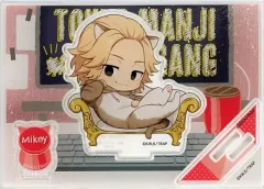 【中古】アクリルスタンド・アクリルパネル 佐野万次郎(マイキー)×マンチカン アクリルスタンドプレート 「くじ引き堂 東京リベンジャーズ オンラインくじ みに!」 A-2賞