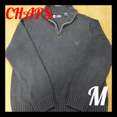 訳あり　チャップス　ハーフジップニット　紺　M　古着　アメカジ　ラルフローレン　○