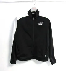 プーマ ジャージ トラックジャケット アウター スポーツウエア レディース Mサイズ 黒×白 PUMA 【中古】