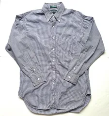 ギットマン ブラザーズ Gitman Bros. ギンガムチェック ボタンダウンシャツ ネイビー アメリカ製 メンズ L アメカジ