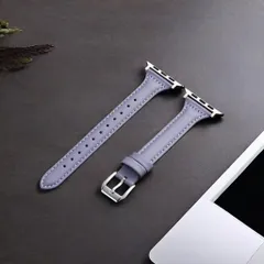 Apple Watch アップルウォッチ 本革レザーバンド パープル 38 40 41 42 44 45 49mm 対応 牛革 ベルト ワンタッチ交換 全シリーズ対応