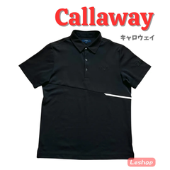 Callaway キャロウェイ ポロシャツ/ブラック/Lサイズ/吸水速乾/UVカット/ゴルフ/メンズ