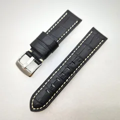133.PANERAI用 クロコダイル×裏ラバー26mm-22mm 半額SALE☆ 133.PANERAI用 クロコダイル×裏ラバー26mm-22mm