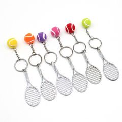 テニス　キーホルダー　６個セット　テニスラケット ＆ ボール キーホルダー 記念品 景品 などに キーリング ミニ アクセサリー