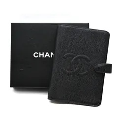 CHANEL　シャネル　キャビアレザー　手帳カバー　ブラック（19081）