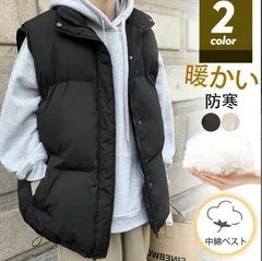 中綿ベスト メンズ ダウンベスト ベスト スタンドカラー 立襟 ダウンコート 中綿 軽量 暖かい 袖なし ジッパー 秋冬 防寒 アウター 通学
