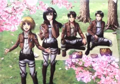 【中古】クリアファイル キービジュアル A4クリアファイル 「進撃の巨人 ～お花見調査兵団～」