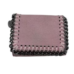 186001　現状品　ステラマッカートニー　三つ折り財布　ピンク　スエード