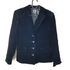 シーケーカルバンクライン ck Calvin Klein ジャケット ベロア生地 肩パッド 黒 6サイズ 810827のサムネイル