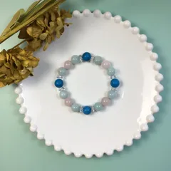 ターコイズ&アマゾナイト&ローズクォーツ パワーストーン ブレスレット メンズ レディース 男性 女性 幸運 開運  [13] 