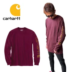 カーハート CARHARTT トップス 長袖Tシャツ ロンT K231 ワインレッド ロングスリーブ 袖ロゴ プリントロゴ ユニセックス コットン carhartt LONG SLEEVE GRAPHIC LOGO T-SHIRT 新品 正規品 未使用品