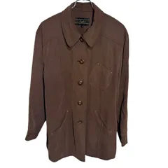 Z1501 Leilian レリアン ジャケット コート ブラウン ウール レディース 9