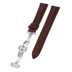 腕時計 Dバックル ベルト ダークブラウン 12mm 14mm 16mm 18mm 20mm 22mm 24mm 牛革 クロコエンボス