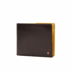 ウルティマトーキョー 財布 ultima TOKYO ゼウス 二つ折り財布 メンズ ブランド 小銭入れ 本革 34533 日本製 ブラウンxイエロー(08)のサムネイル