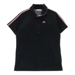 サイズ：M ADIDAS GOLF アディダスゴルフ  ハーフジップ 半袖ポロシャツ  ブラック系 [240101300140]# ゴルフウェア レディース ストスト