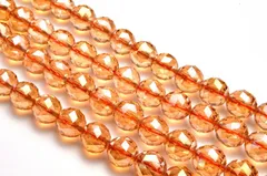 水晶アンバーオーラ  トライアングルカット 8mm １連（約31cm） パワーストーン 天然石 _R5479-8