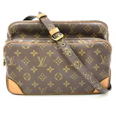 LOUIS VUITTON ナイル モノグラム モノグラム レザー×PVC ブラウン ショルダーバッグ ゴールド M45244 