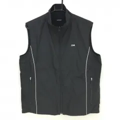 ★SALE価格★【美品】23区スポーツ リバーシブルベスト 黒×白 胸元ロゴ サイドライン フリース メンズ 2(L) ゴルフウェア 23区