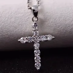 silver 925 キュービックジルコニア 十字架 クロス ペンダント