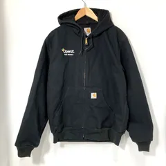 carhartt カーハート アクティブジャケット フーディー ジップアップ パーカー カジュアル 古着 Mサイズ ブラック アウター A14740◆